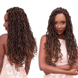 Mermaid Locs Messy Gypsy Faux Locs Crochet Trame Unique Déesse Cheveux Tresses Dreadlocks Ondulés - Product Image 4