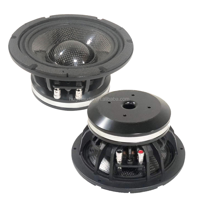 HUIYIN 650-043 Portable 6.5 Inch Car Audio Neo Mid Range Shiny Carbon Cone Powered 300w Rms Car Music System Bass Woofer Speaker