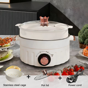 Ensemble de marmites électriques grande capacité avec cuiseur vapeur intégré, utilisation en extérieur, revêtement antiadhésif et contrôle de la température - Product Image 2