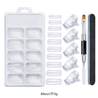 Kit d'outils professionnels en gros pour extension d'ongles UV, moule en cristal, stylo double tête coloré en plastique
