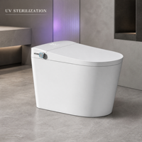 Siège de toilette intelligent avec télécommande, ouverture automatique du couvercle, siège chauffant, lavage à l'eau chaude, séchage à l'air, double chasse d'eau, design moderne