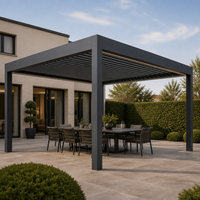 Pergola bioclimatique Jiake avec lames en aluminium motorisées pour projets de terrasses, jardins et espaces de loisirs modernes