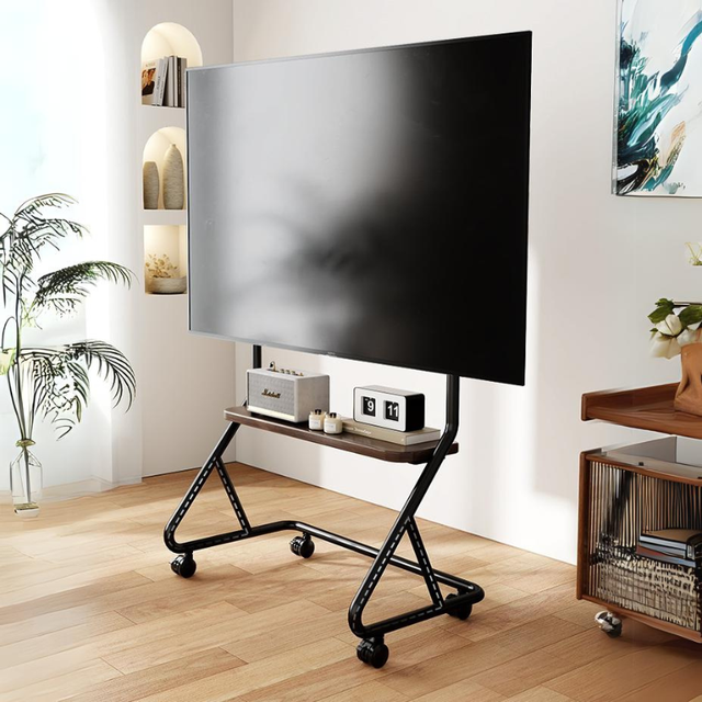 New Modern Rolling 75 Inch Tv Floor Stand Modern Luxury Mobile Tv Stand with Wheels