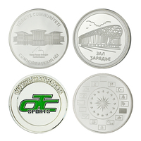 Pièce de monnaie commémorative 3D estampée, finition chrome brillant effet miroir, pièce de défi personnalisée en métal, or et argent, vente en gros