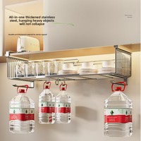 Étagère de rangement sous armoire en acier inoxydable, extensible, pour cuisine, panier suspendu, organisateur, vente en gros, directement de l'usine