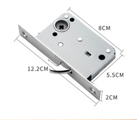 Cerradura de Empuje Empotrada de Acero Inoxidable con Doble Lado para Puerta Corredera, Cerradura de Privacidad para Puerta de Madera Empotrada