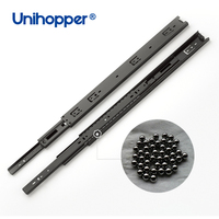 Unihopper Quincaillerie de meuble 45mm Rails télescopiques à roulement à billes à extension complète Glissière de tiroir d'armoire robuste