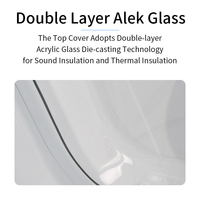 CAPEXRV 500*500mm Skylight de toit avec éclairage LED 12V, écran d'auvent et store, cadre en aluminium