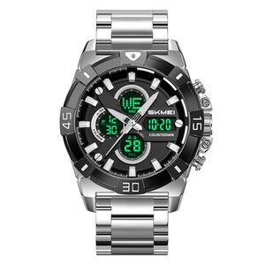 Montre de sport d'extérieur avec bracelet en acier, double affichage, multifonctionnelle, étanche, montre transfrontalière - Product Image 2