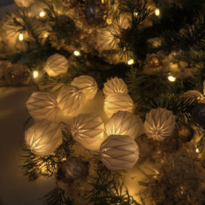 LED اوريغامي ضوء سلسلة مع 10 اوريغامي الزهور الأبيض الجنية أضواء الاسكندنافية نمط ورقة سلسلة خفيفة - Product Image 2