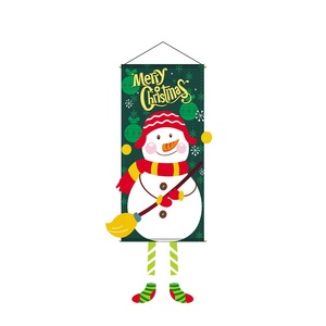 Venta caliente Navidad creativo muñeco de nieve <span class=keywords><strong>Santa</strong></span> Claus banderas colgantes accesorios de decoración adornos de ambiente para el hogar - Product Image 5
