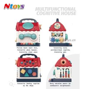 Jeu d'éveil multifonctionnel Montessori pour bébé : <span class=keywords><strong>Maison</strong></span> musicale lumineuse en plastique coloré pour l'éducation précoce et la cognition - Product Image 5