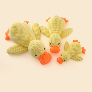 Gerçekçi Küçük Sarı Ördek Peluş Köpek Oyuncağı-Ses Çıkaran Dayanıklı Çiğnenebilir Diş Çıkarma Oyuncağı - Product Image 4