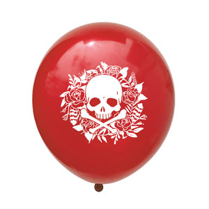 Halloween Skull Rose Latex <b>Balloons</b> Round 12 Inch Party <b>Decor</b> Indoor Use Non Toxic Silk Screen Printing - Product Image 5
