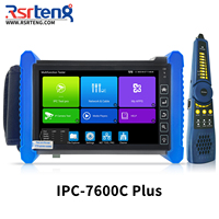 Testeur de caméra CCTV Rsrteng IPC-7600C Plus, moniteur 7 pouces, outil de test de réseau de caméra IP 8K, traceur de câbles, WiFi, RS485, POE