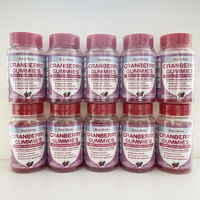 Complément alimentaire HealoRena en marque privée : Gommes à la mousse de mer, à la baie de sureau et aux canneberges, Gommes probiotiques aux canneberges