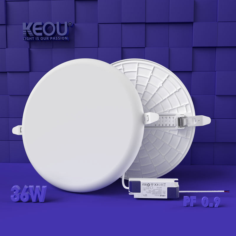 Smart Round Dimmable Frameless 36w Led Panel Light Embedded Surface Ceiling Led Light 