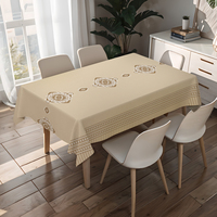 Nappe carrée en PVC beige RNPT, protège-table essuyable en PVC pour anniversaire, cuisine, salle à manger