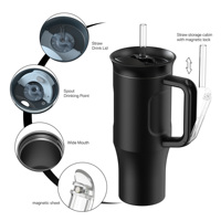 ANSHENG Nouvelle arrivée 32oz 40oz Gobelet pratique en acier inoxydable Gobelet au design moderne avec couvercle et paille