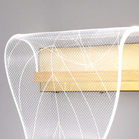 Applique murale moderne nordique LED acrylique feuille d'or salon chambre chevet applique murale