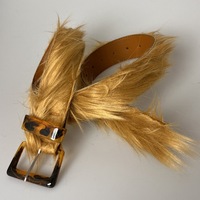 Ceintures de créateur, ceintures vintage, ceinture en fausse fourrure pour femmes, boucle texturée dorée et noire, accessoire de mode élégant pour tenues rétro