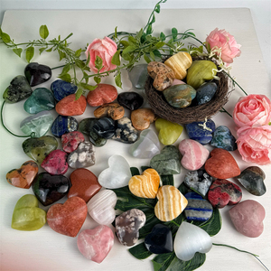 Kindfull Matériaux mélangés de haute qualité <span class=keywords><strong>Coeur</strong></span> de guérison Pierre précieuse en cristal naturel <span class=keywords><strong>Coeur</strong></span> coloré pour FengShui - Product Image 4