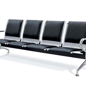 Chaise publique moderne en acier inoxydable avec coussin pour aéroport, centre commercial, école, hôpital, hôtel et usage extérieur - Product Image 3