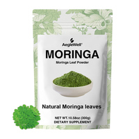 Aeglewell Poudre de feuilles de Moringa entièrement naturelle, complément alimentaire super-aliment, poudre pour smoothie facile à mélanger pour combler les besoins quotidiens en minéraux et vitamines