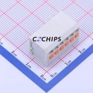 KF239-3.5-6P Spring Terminal Block Through hole Component (THT),P=3.5mm Connector 1x6P 3.5mm White 6P - Product Image 1