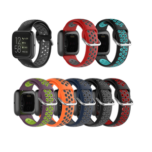 Hai Màu Phát Hành Nhanh Chóng Vòng Đeo Tay Thay Thế Dây Đeo Dây Đeo Cổ Tay Cho <span class=keywords><strong>Fitbit</strong></span> <span class=keywords><strong>Versa</strong></span> 2 Mềm Thể Thao Silicone Ban Nhạc Đồng Hồ - Product Image 2