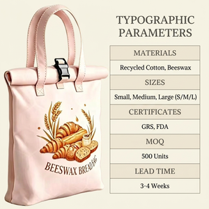 Sac de <span class=keywords><strong>boulangerie</strong></span> <span class=keywords><strong>en</strong></span> coton réutilisable personnalisé OEM pour pain au levain, sac de rangement, 14 ans d'expérience, directement de l'usine - Product Image 3