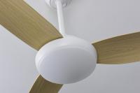 Ventilateur de plafond LED moderne à moteur DC avec lumière, design personnalisé, marque privée, télécommande, directement de l'usine pour les distributeurs