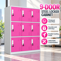 Armoire de rangement en acier à 9 compartiments, écologique, résistante à la rouille, durable, à poser au sol, en métal coloré, pour clés et employés