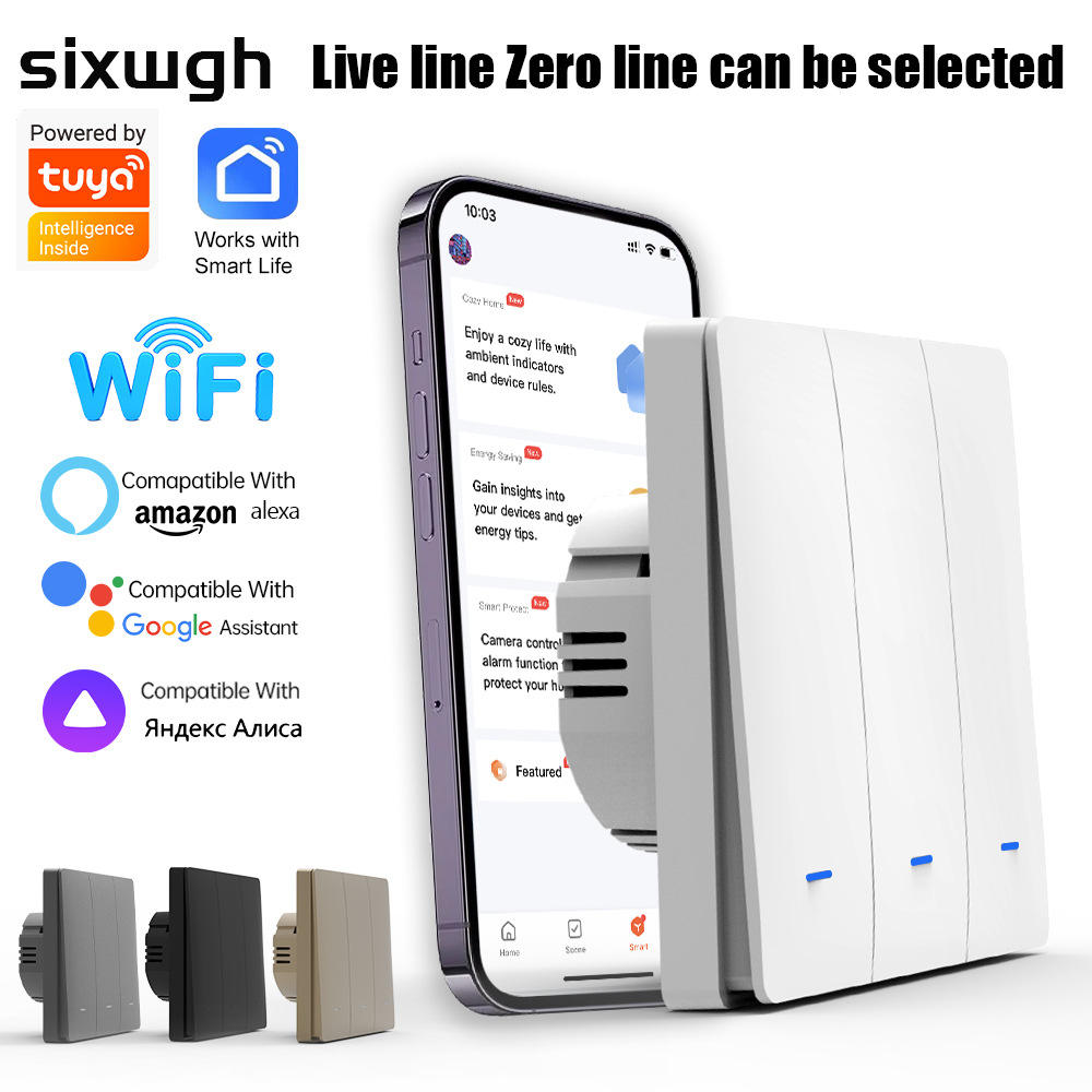 Manufacturers Tuya Home LED Light Touch Glass Electrical Remote Alexa Wireless Smart Wifi Wall Switch and Socket