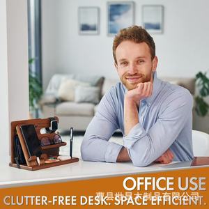 Wooden Desktop Storage <b>Rack</b> 3 Floors Multifunctional Organizer For Phone Watch <b>Glasses</b> Nightstand Bedroom Use - Product Image 3