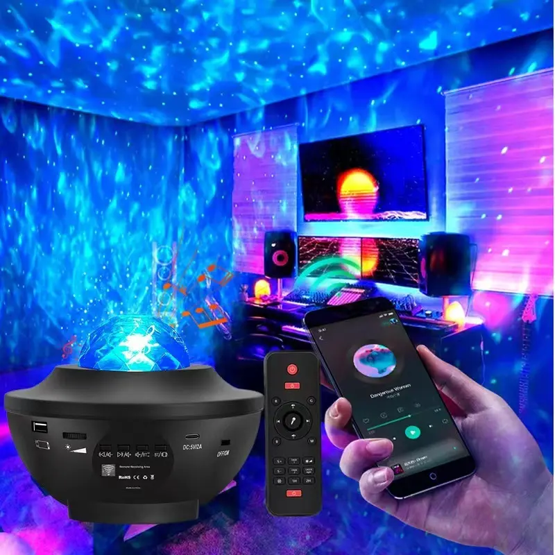 Muziek Luidspreker Ster Nachtlampje Projector Starry Draagbare Laser Ruimte Timer Kinderen Volwassenen Slaapkamer Sky Galaxy Projector Licht