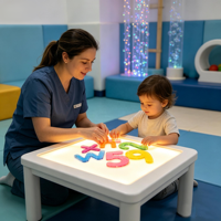 Lettres et chiffres en acrylique translucide découpés au laser en gros, matériel Montessori pour table lumineuse pour l'éducation préscolaire et la maternelle