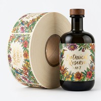 Etiquetas de Vinilo Personalizadas para Botellas, Resistentes al Agua, con Lámina Dorada, Adhesivas, para Vino, Licores, Jugos, Refrescos, Cerveza y Bebidas