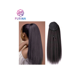 Postiche <span class=keywords><strong>de</strong></span> cheveux synthétiques <span class=keywords><strong>de</strong></span> 130 g, 26 pouces, blanc, pour femmes, <span class=keywords><strong>dos</strong></span> beau, bouclés crépus, lisses, <span class=keywords><strong>queue</strong></span> <span class=keywords><strong>de</strong></span> <span class=keywords><strong>cheval</strong></span> à cordon, extensions <span class=keywords><strong>de</strong></span> cheveux synthétiques - Product Image 2