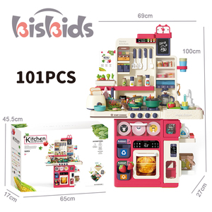Juego de Cocina de Juguete de Plástico de Lujo para Niñas, 101 Piezas, Multifuncional, con Sonidos Eléctricos, <span class=keywords><strong>Estufa</strong></span>, Caja de Cocina y Juguetes de Comida - Product Image 6