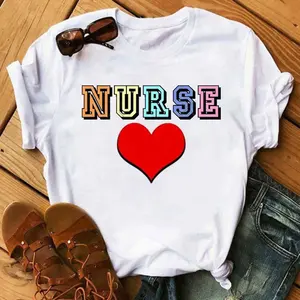 Custom Logo Doctor Nurse Uniforms Hospital Nursing Tops Medical Workwear Nurses T Shirts