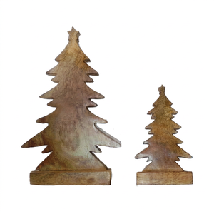 2pcs Handmade Wooden <b>Christmas</b> <b>Table</b> Decor Ornaments with Customizable Size & Color Different Designs Made in India - Product Image 1