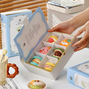 Boîtes à macarons en forme <span class=keywords><strong>de</strong></span> livre à emporter en papier <span class=keywords><strong>au</strong></span> design unique, boîtes à chocolat, boîtes à biscuits, emballage <span class=keywords><strong>de</strong></span> luxe - Product Image 1