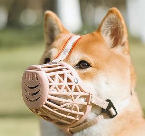 Bozal de plástico para perros con ajuste de 7 tamaños, bozal fuerte para perros, diseño de cesta, bozal antimordidas para perros - Product Image 6