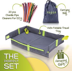 <span class=keywords><strong>Plateau</strong></span> d'activités léger et portable pour enfants, organiseur d'art et de collations pour siège auto avec double sac de rangement - Product Image 5