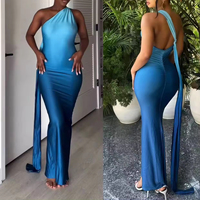 Mode été sans manches évider Sexy élégant asymétrique dos nu dégradé robes dame femmes décontracté longues Maxi robes
