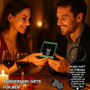 Porte-clés noir de style européen et américain, cadeau pour la Saint-Valentin, la fê<span class=keywords><strong>te</strong></span> des pères, l'anniversaire de la famille, porte-clés en acier inoxydable, vente en gros - Product Image 6