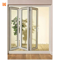 Porte battante contemporaine en verre à cadre UPVC Porte pliante en PVC à économie d'énergie