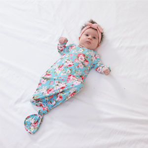 Conjunto de ropa de bebé de algodón anudado al por mayor, mameluco de bambú para bebé, saco de dormir de cuerpo entero - Product Image 4