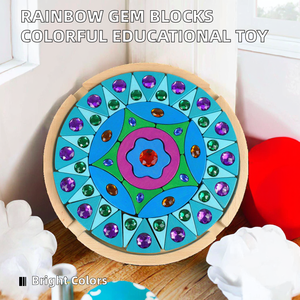 Blocs de construction arc-en-ciel, puzzle diamant transparent <span class=keywords><strong>Mandala</strong></span>, blocs de reconnaissance des couleurs, <span class=keywords><strong>jeu</strong></span> d'assemblage intelligent pour stimuler le cerveau - Product Image 3